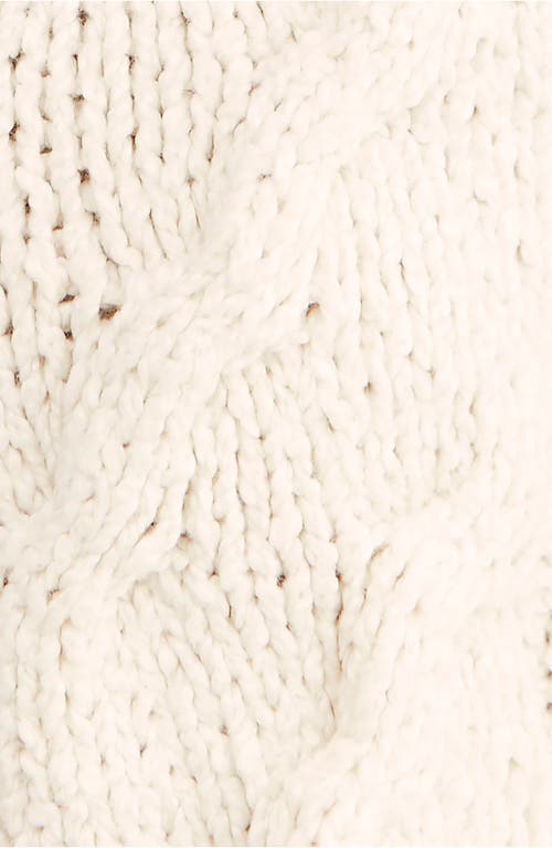 Shop Free People Bonfire Cable Knit Cardigan In Cream