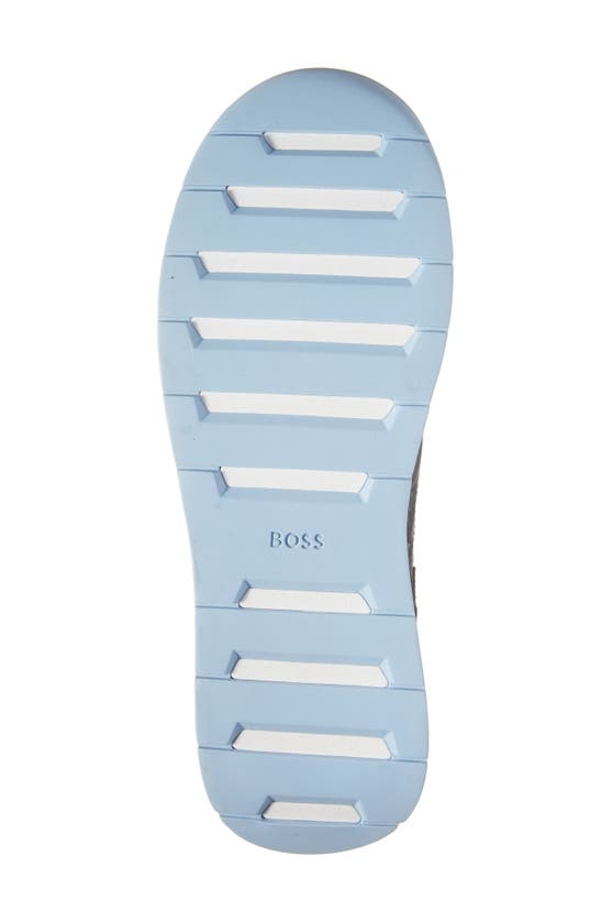 Shop Hugo Boss Boss Titanium Runn Mixed Media Sneaker In Dark Blue