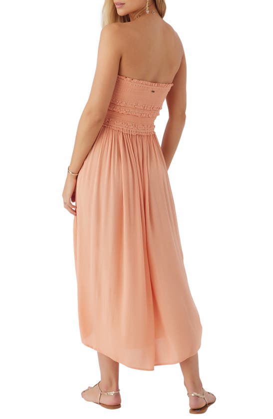 Shop O'neill Devyn Smocked Strapless Midi Dress In Canyon Sunset