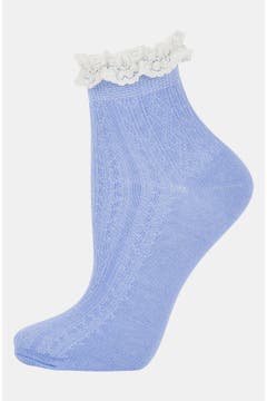 TOPSHOP Lace Trim Ankle Socks | Nordstrom