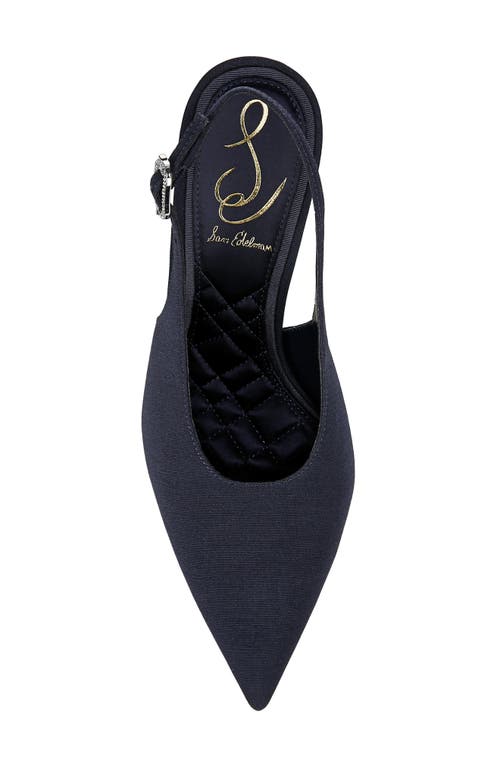 Shop Sam Edelman Alina Slingback Pointed Toe Pump In Midnight Blue