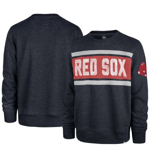 Men's '47 Navy Boston Red Sox Bypass Tribeca Pullover Sweatshirt in Heather Navy