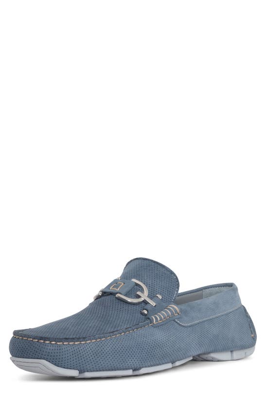 Shop Donald Pliner Dacio Perforated Bit Loafer In Denim