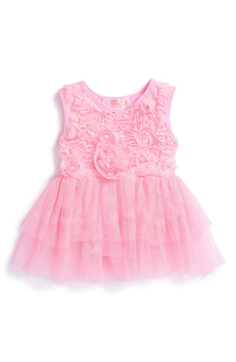 Popatu 'Wave' Ribbon Rosette Ruffle Dress (Baby Girls) | Nordstrom