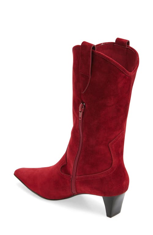 Shop Jeffrey Campbell Mulhall Western Boot In Wine Suede