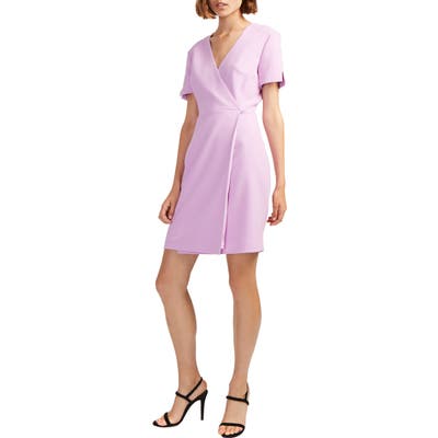 French Connection Whisper Faux Wrap Dress, Pink