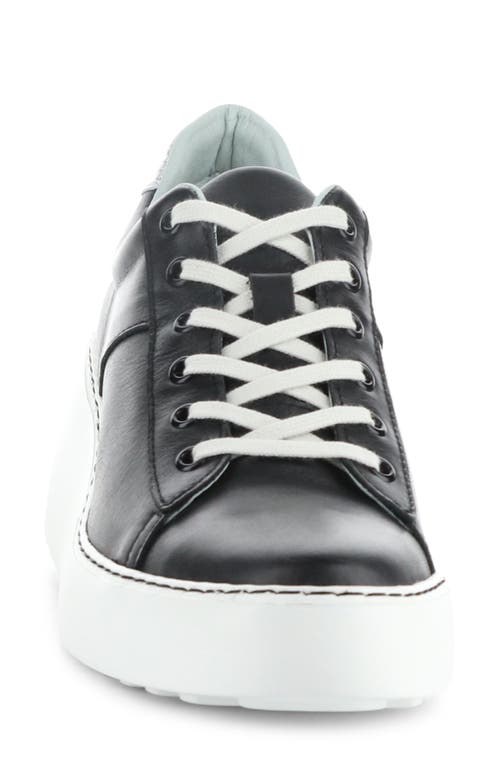 Shop Fly London Delf Platform Wedge Sneaker In 014 Black/silver Vel