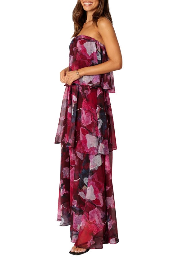 PETAL AND PUP PETAL & PUP BLOOM STRAPLESS TIERED CHIFFON MAXI DRESS