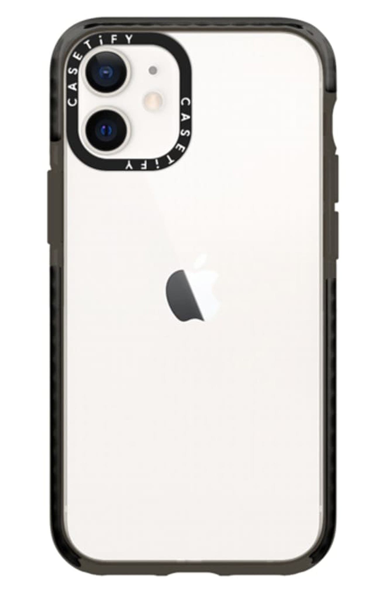 CASETiFY Clear Impact iPhone 12 Mini Case in Clear Black