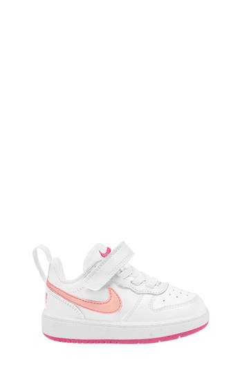 Shop Nike Kids' Court Borough Low Recraft Sneaker In White/orange/pinksicle