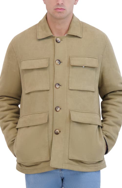 Robert Graham Faux Suede Safari Jacket In Tan