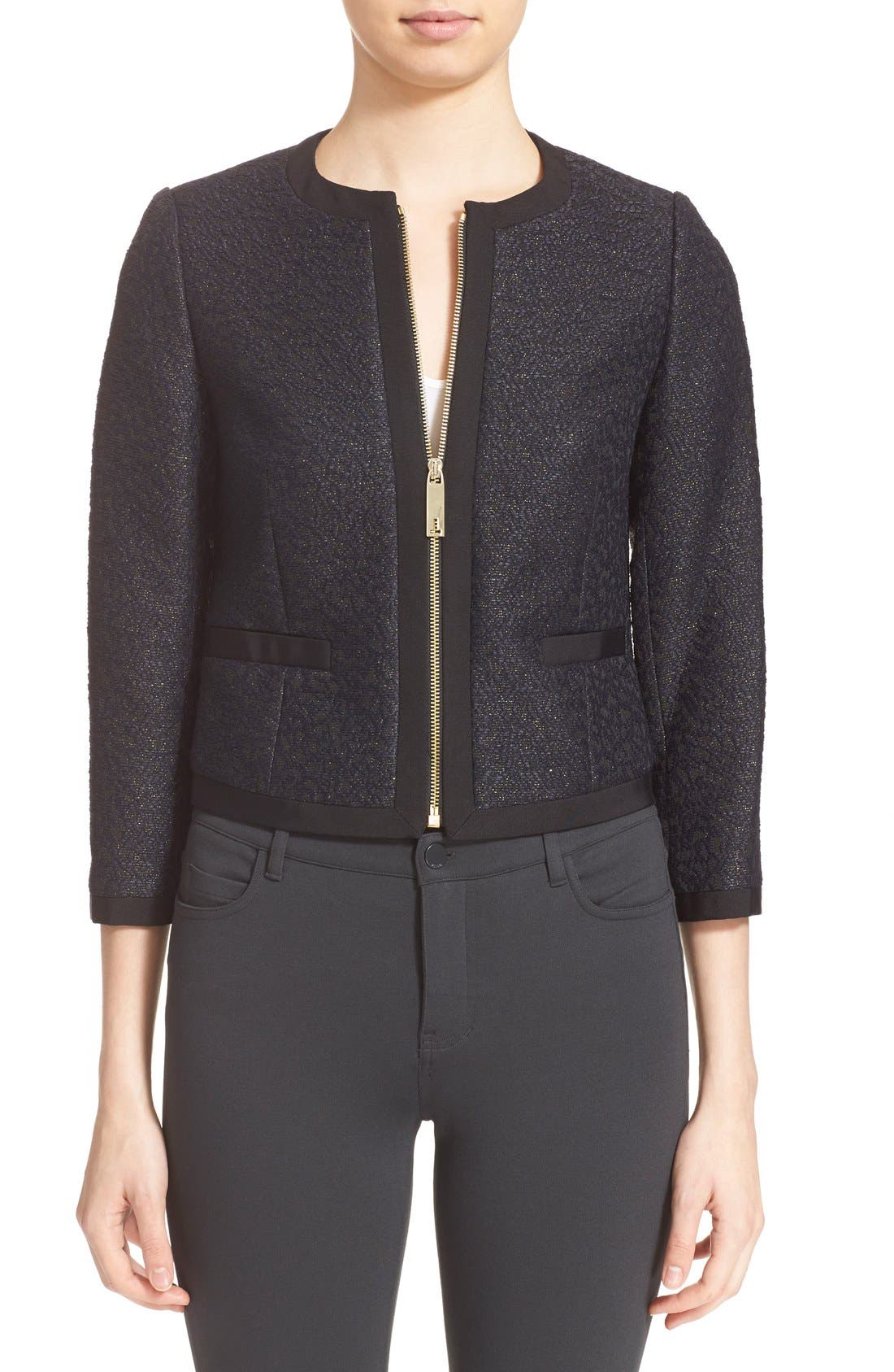 Ted Baker London Jacquard Crop Jacket Nordstrom