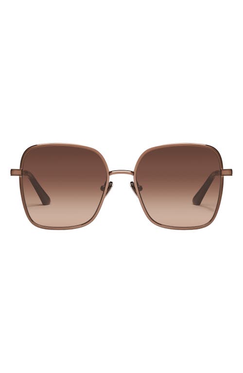 Shop Quay 5th Ave 56mm Gradient Square Sunglasses In Chocolate/brown Fawn