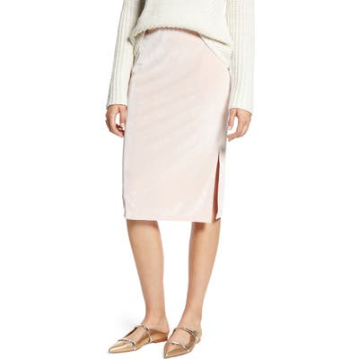 Halogen Velvet Pencil Skirt, Pink