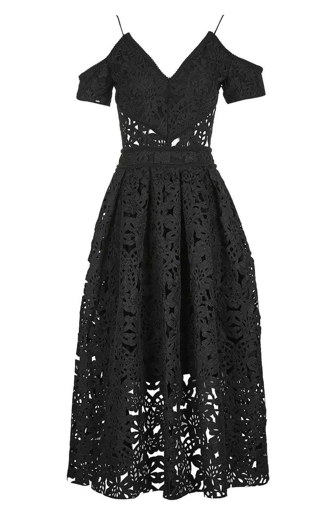 laser cut lace dress