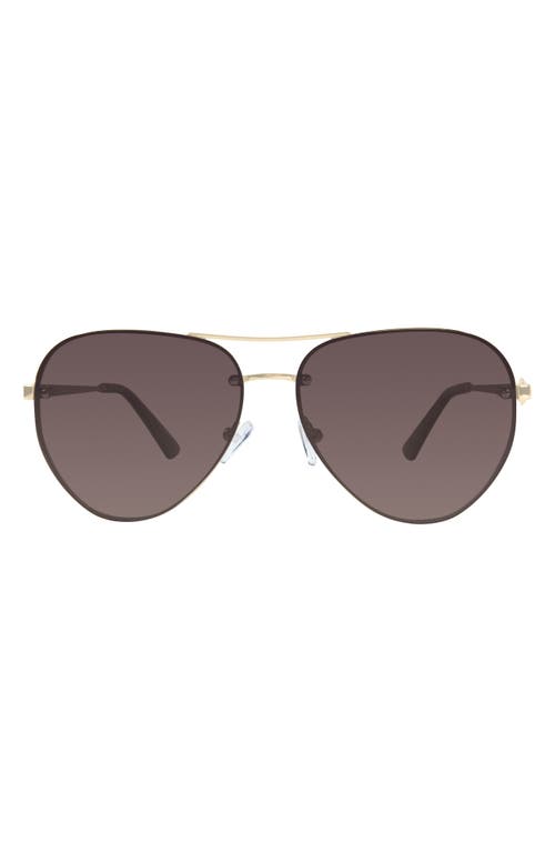Kurt Geiger London 60mm Aviator Sunglasses In Gold/brown