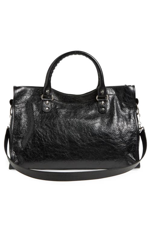 Balenciaga Le City Medium Textured-leather Tote In Black