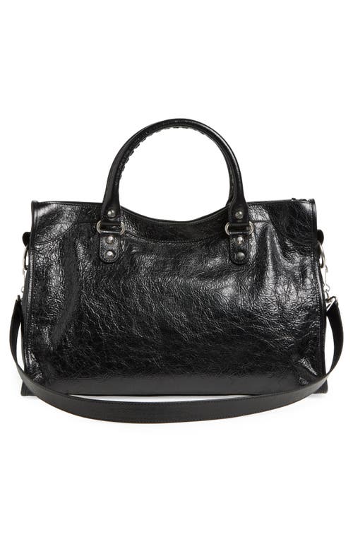 Shop Balenciaga Medium Le City Leather Handbag In Black