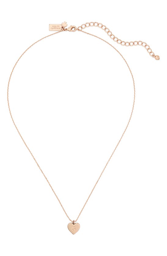 Shop Kate Spade New York Initial Heart Pendant Necklace In Gold - G