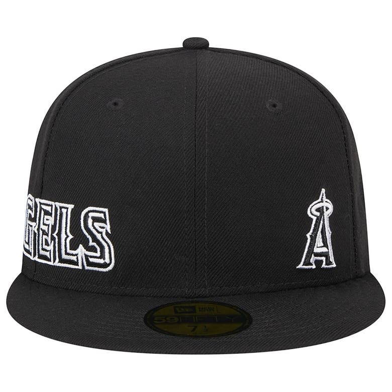 Men's Los Angeles Angels New Era Black Jersey 59FIFTY Fitted Hat