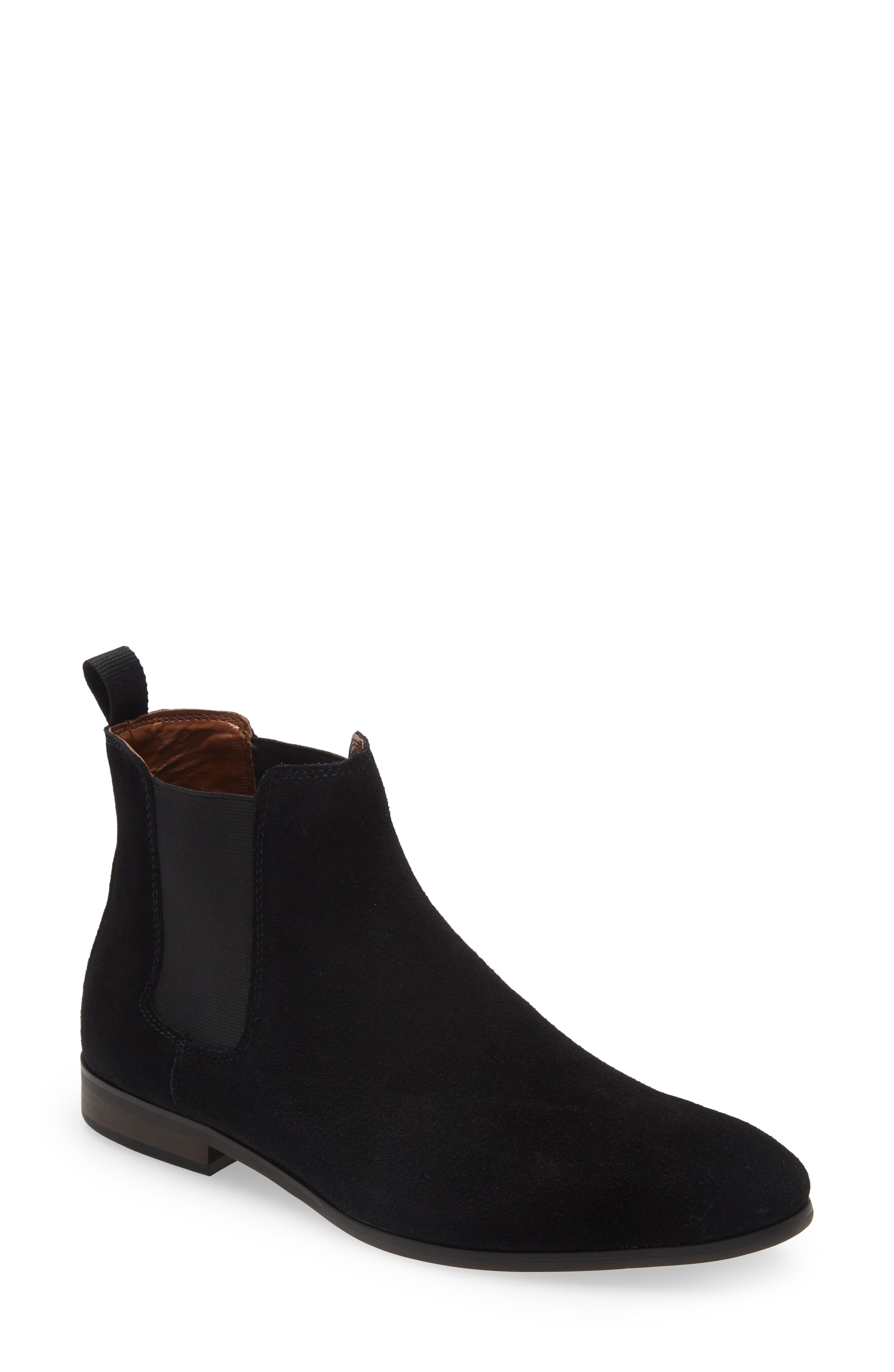 mens black suede dress boots