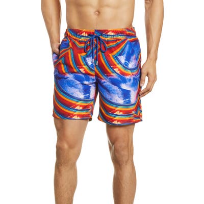 Bugatchi Nylon Swim Trunks, Orange