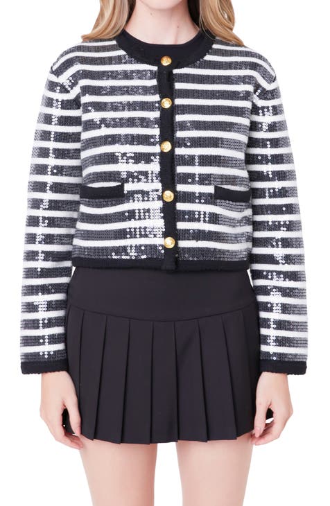Sequin Stripe Cardigan