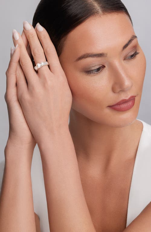 Lagos Luna Pearl Caviar Band Ring In Silver/pearl