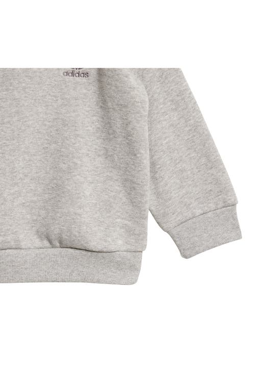 Adidas Originals Adidas Trefoil Essentials Crewneck Sweatshirt & Joggers Set In Medium Grey Heather