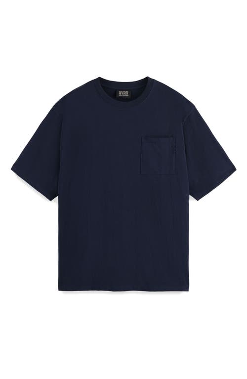 3 Crosses Core Organic Cotton Pocket T-Shirt in Navy