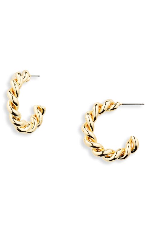 Twist Hoop Earrings in 14K Gold Dipped