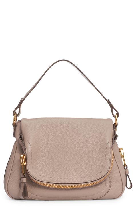 Beige leather shoulder on sale bag