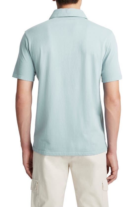 Shop Vince Regular Fit Garment Dyed Cotton Polo In Washed Ceramic Blue