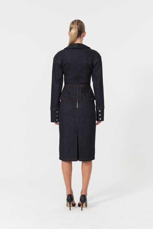 Jendue Davidson Pencil Skirt In Deep Blue