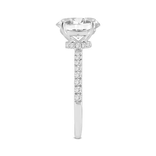 Luvmyjewelry Adriana 14k White Gold Oval Lab Grown Diamond Hidden Halo Engagement Ring In 14k White Gold