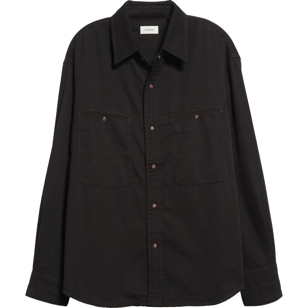 LEMAIRE LEMAIRE DENIM SNAP-UP SHIRT