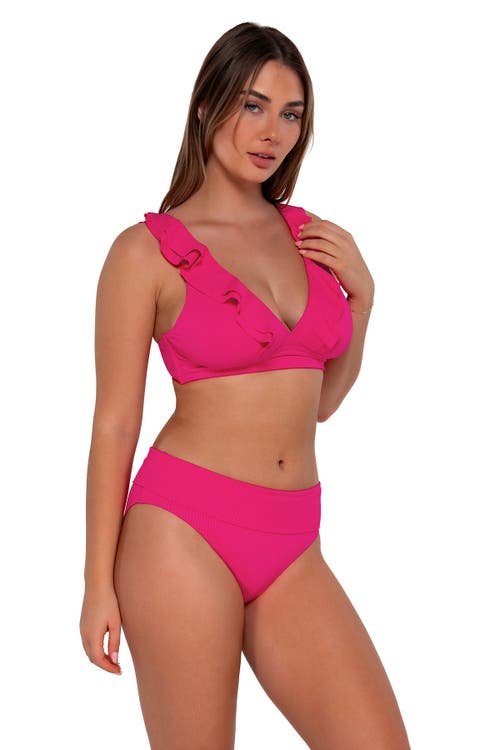 Shop Sunsets Willa Wireless-dd Cup In Begonia Sandbar Rib