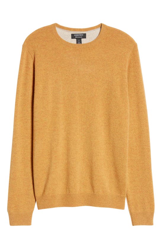 Nordstrom Cashmere Crewneck Sweater In Yellow Mustard
