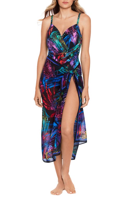 Miraclesuit® Tropicat Scarf Cover-Up Pareo in Black/Multi