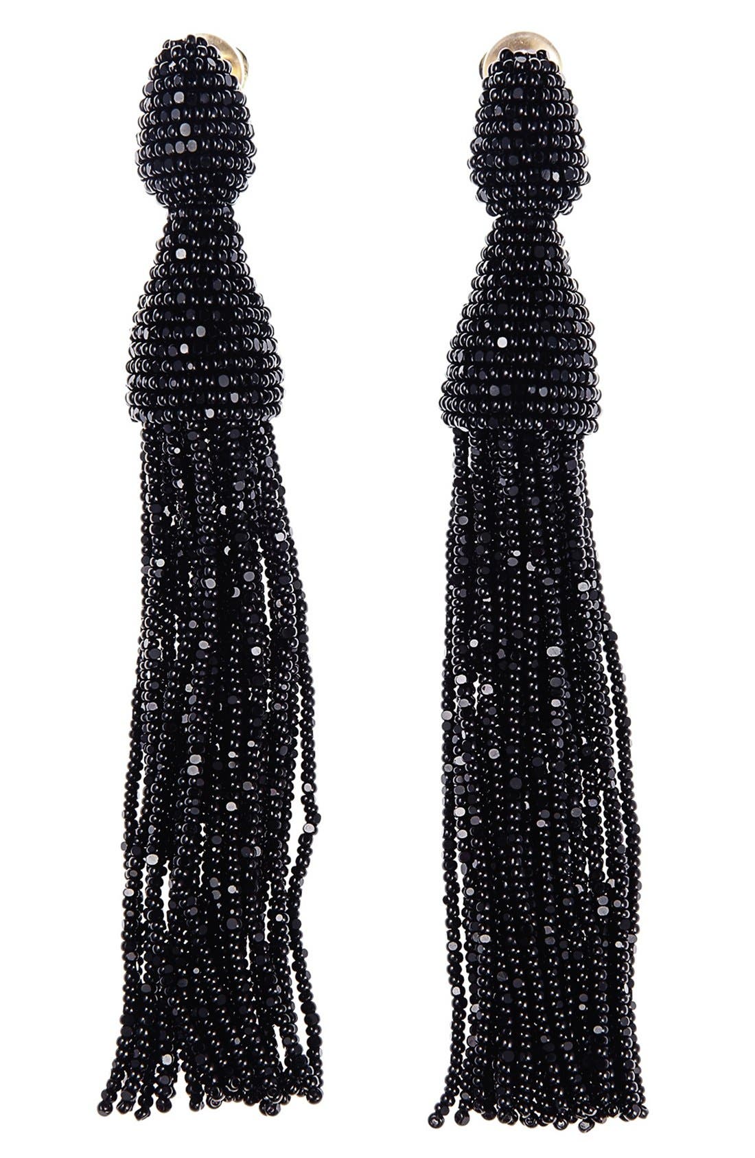 oscar de la renta long tassel earrings