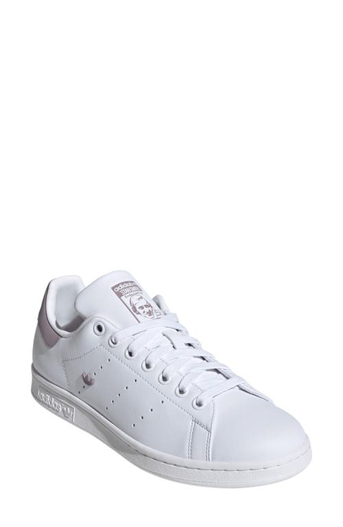 Adidas Originals Adidas Primegreen Stan Smith Trainer In White/preloved Fig/fig