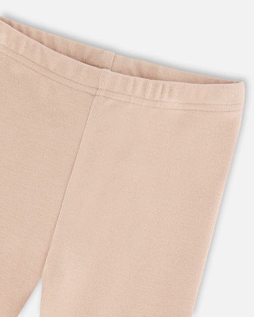 Shop Deux Par Deux Baby Girl's Super Soft Rib Leggings Medium Beige In Nougat