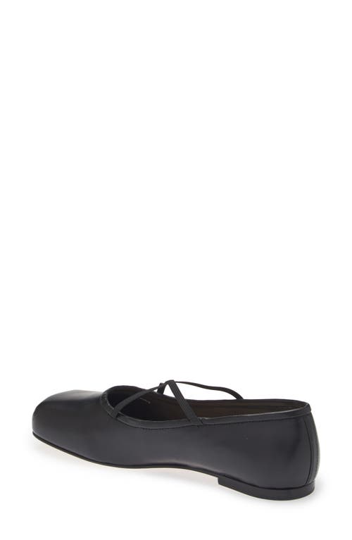 Shop Sandy Liang Crisscross Strap Ballet Flat In Black Nappa