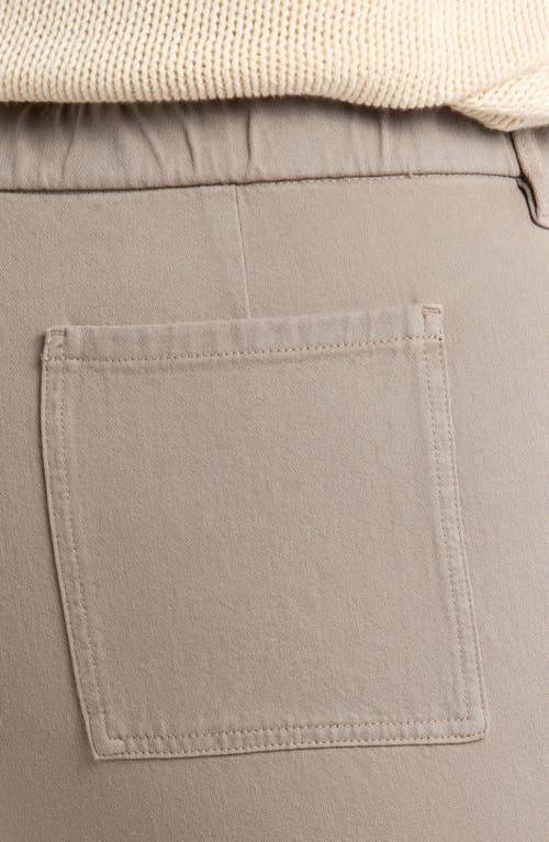 Shop Eileen Fisher Ankle Taper Leg Organic Cotton Pants In Reed