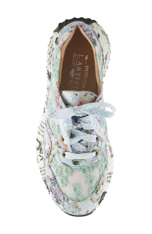L'artiste By Spring Step Daisymae Embroidered Sneaker In Blue Multi
