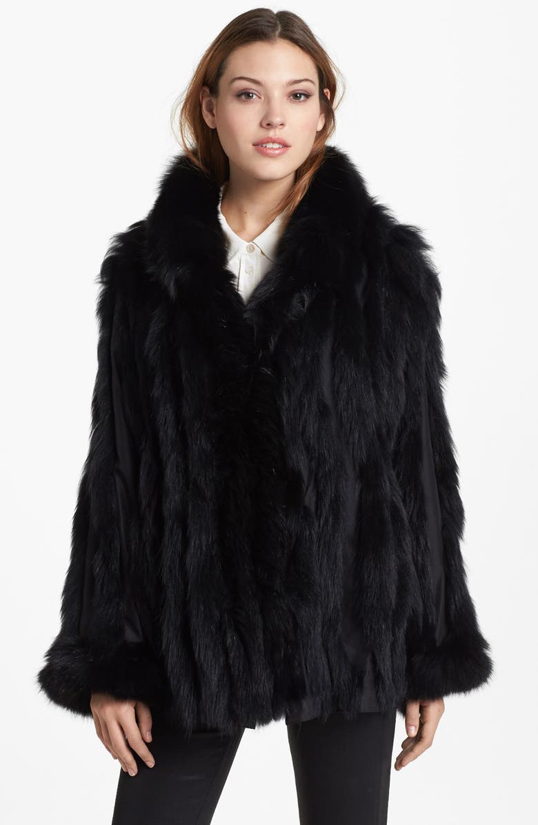 George Simonton Couture Reversible Silk & Genuine Fox Fur Jacket ...