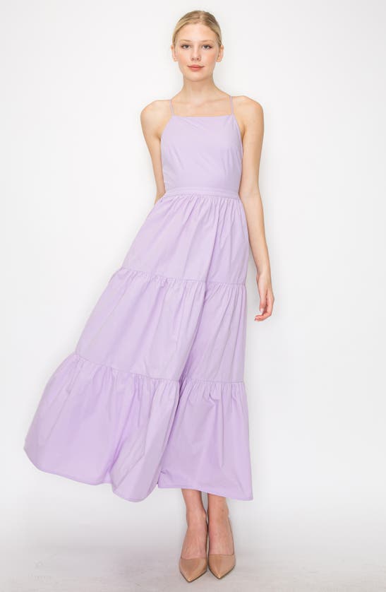 Shop Melloday Tiered Fit & Flare Maxi Dress In Lilac