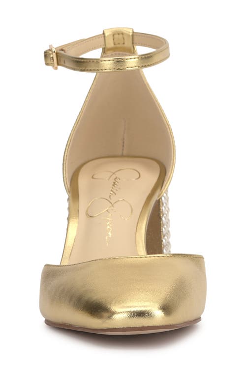 Jessica Simpson Fulian Womens Suede Embellished Ankle Strap In Gold