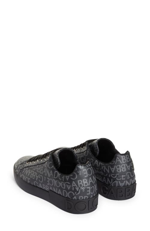 Shop Dolce & Gabbana Dolce&gabbana Portofino Logo Jacquard Sneaker In Black/grey