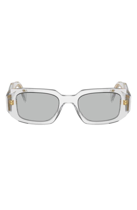 Shop Prada 51mm Rectangular Sunglasses In Clear